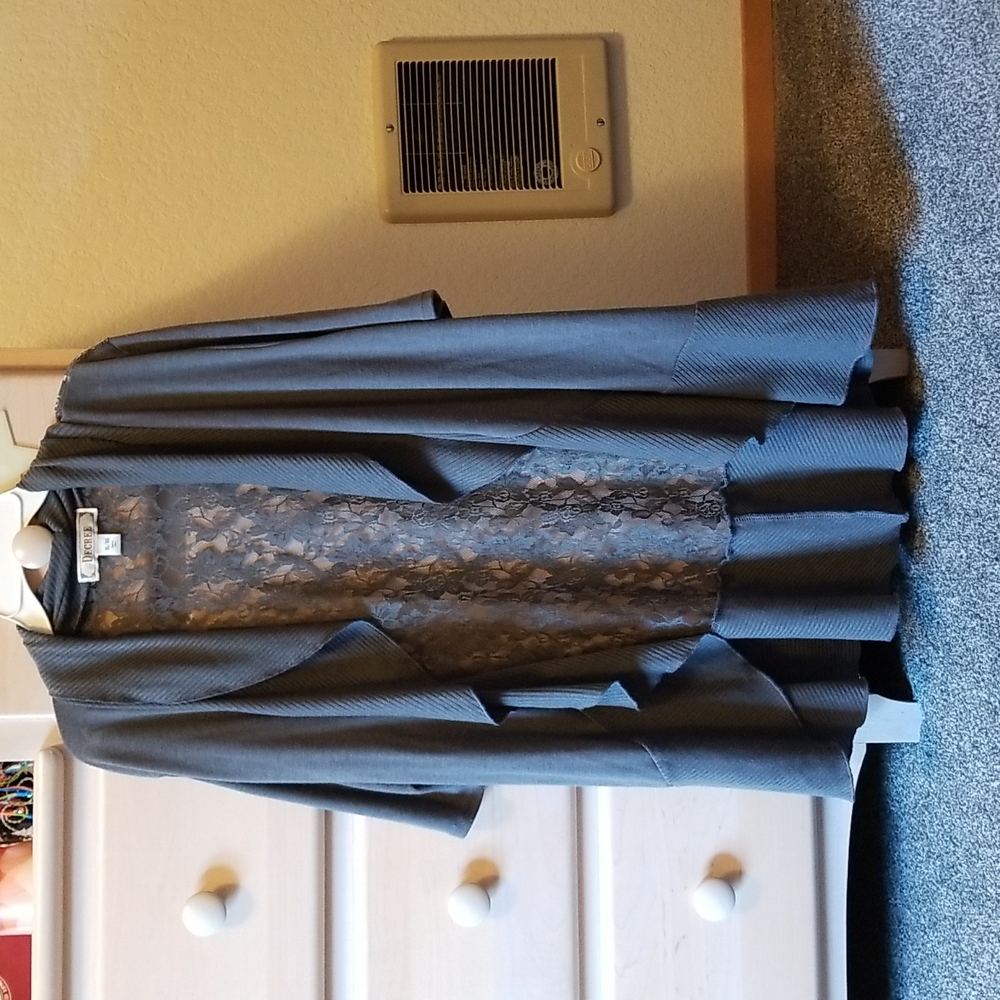 Grey Lace Cardigan